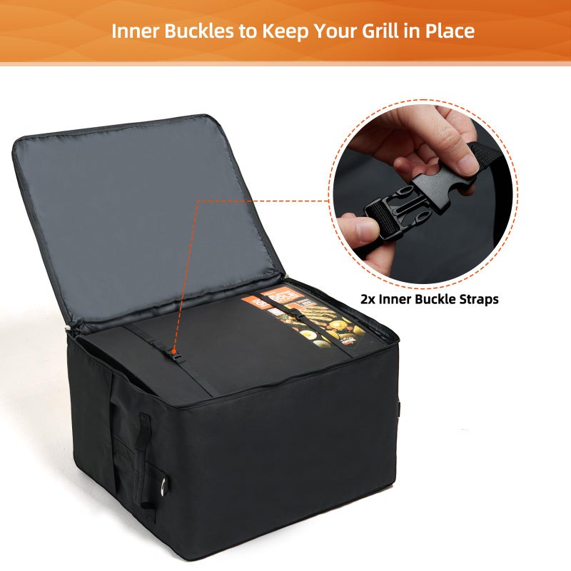 NOELIFE Padded Carry Bag for Blackstone 22 inch Griddle with Hood Lid and Stand, 600D water-resistant Outdoor BBQ Grilling Carry Bag Fit for Model 1891, Black (Bag Only) - Image 4